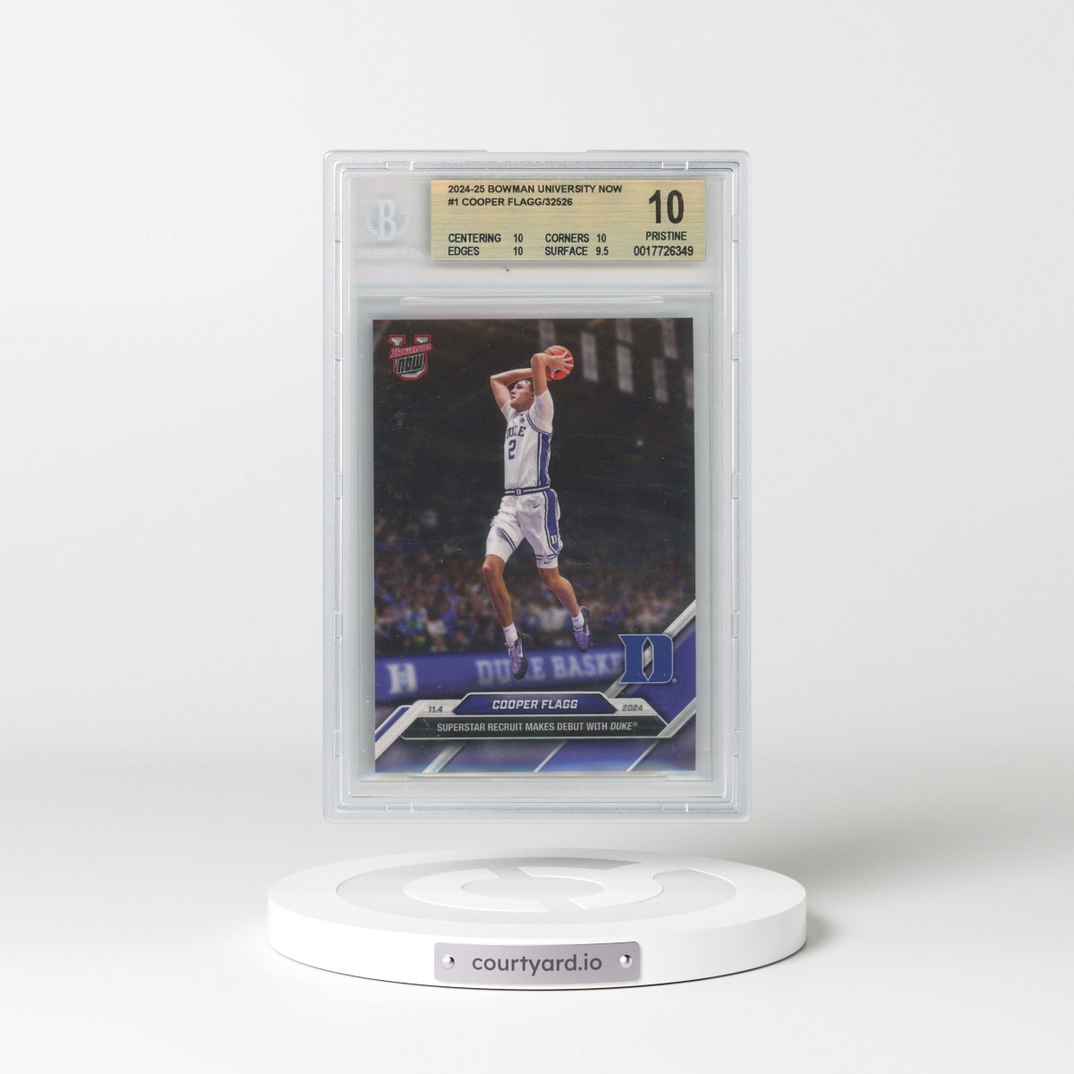 2024 Bowman U Now #1 Cooper Flagg (BGS 10 PRISTINE)