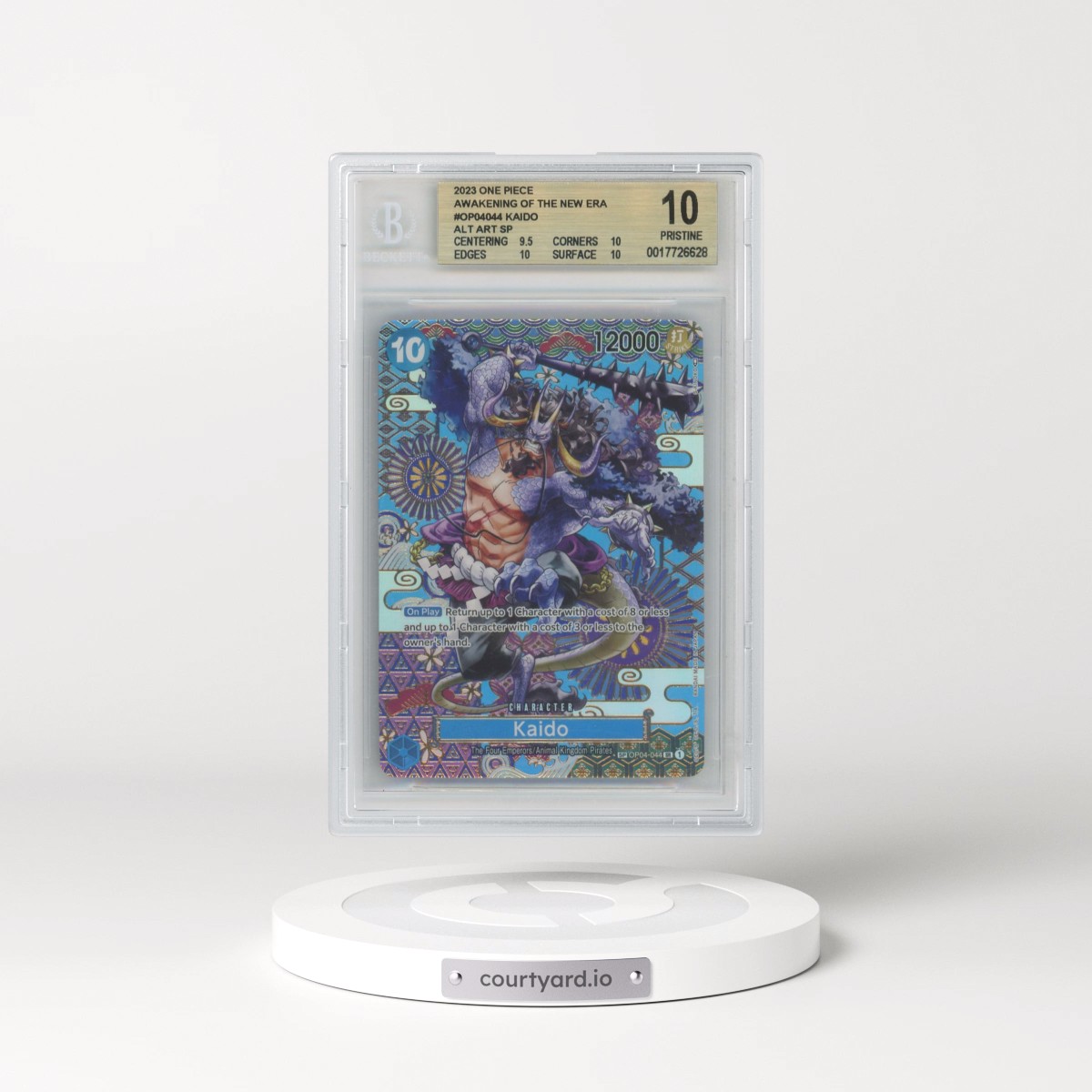 2023 One Piece OP05-Awakening of the New Era #044 Kaido - Special Alternate Art (BGS 10 PRISTINE)