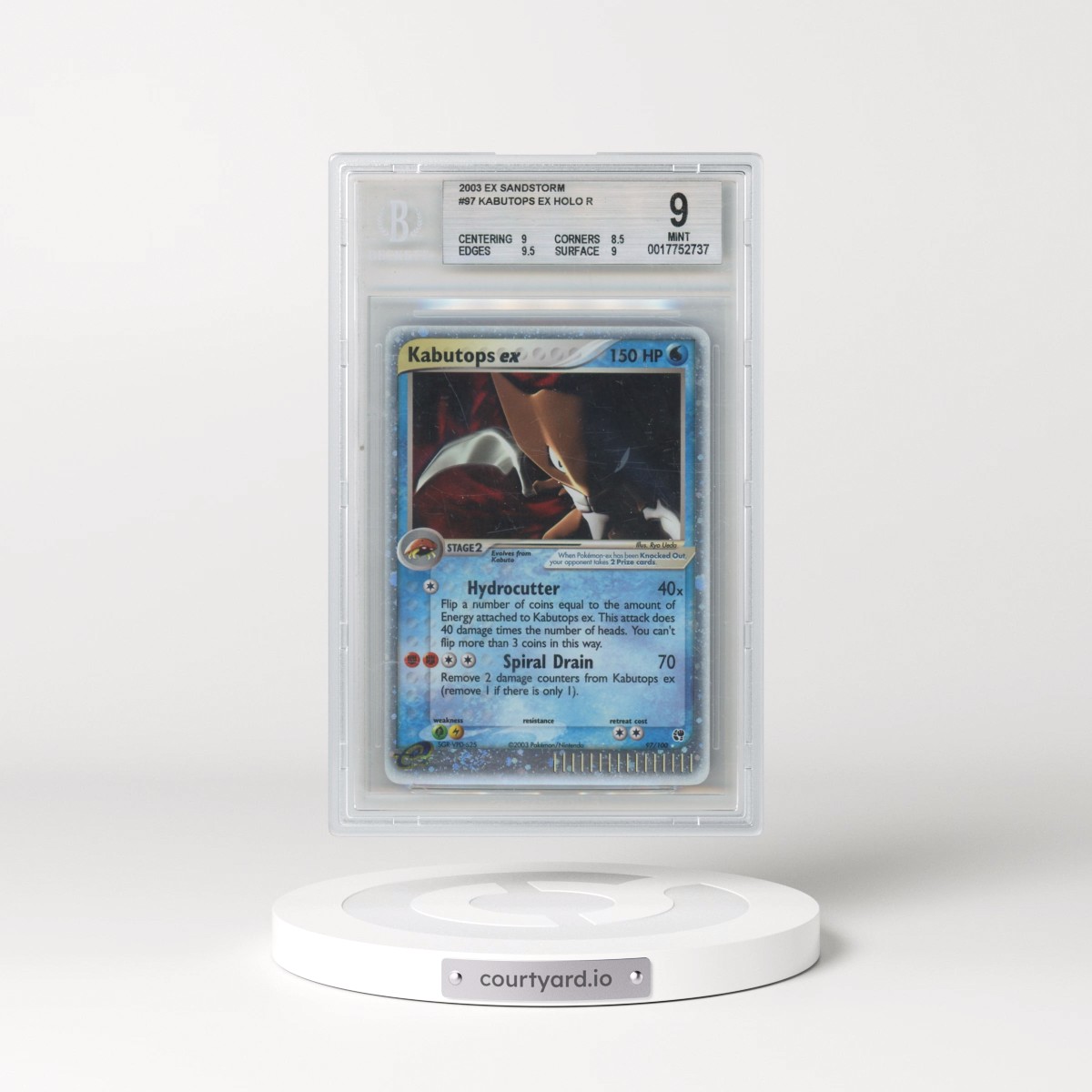 2003 Pokémon-e EX Sandstorm #97 Kabutops EX - Holo Holo (BGS 9 MINT)