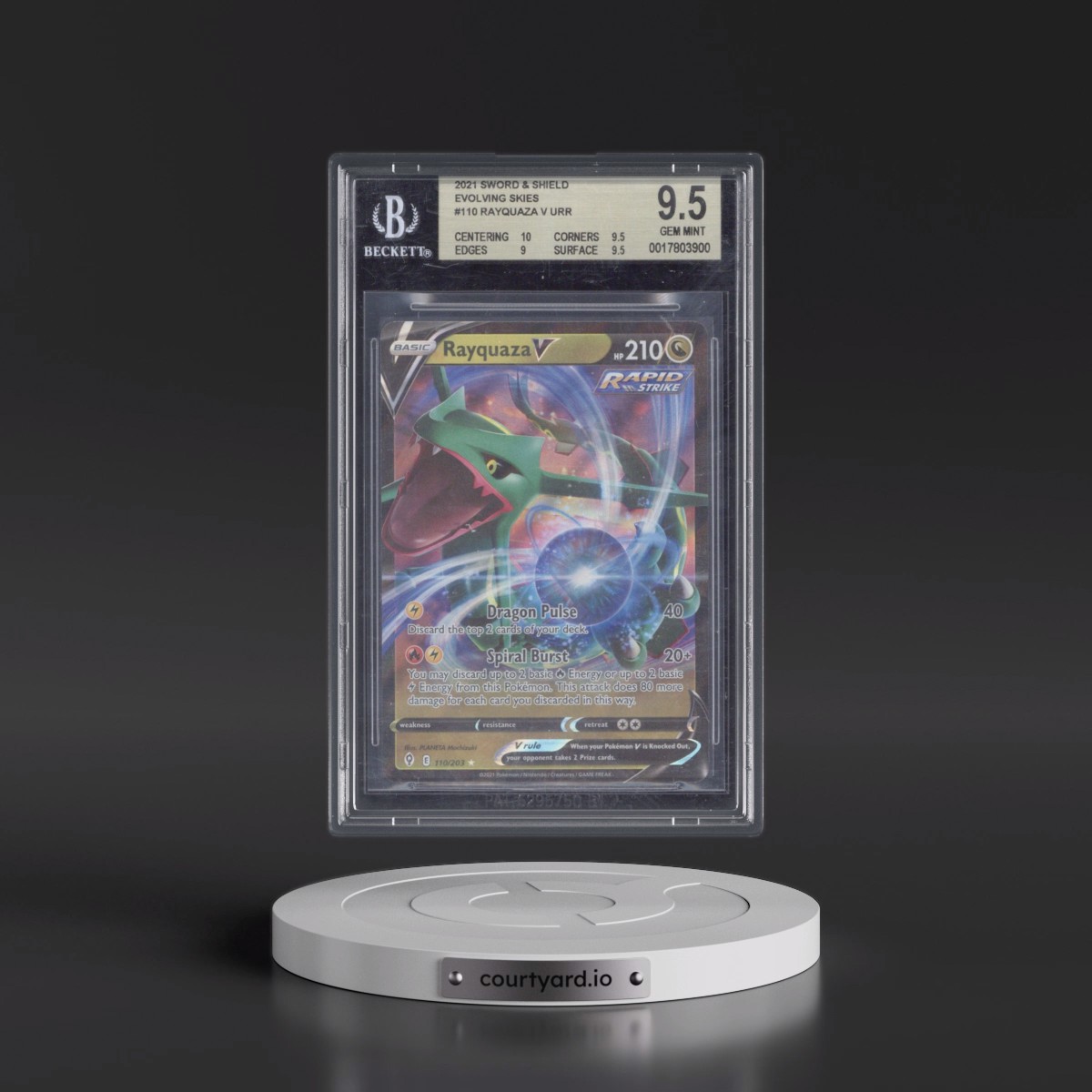2021 Evolving Skies #110 Rayquaza V - Holo (BGS 9.5 GEM MINT)