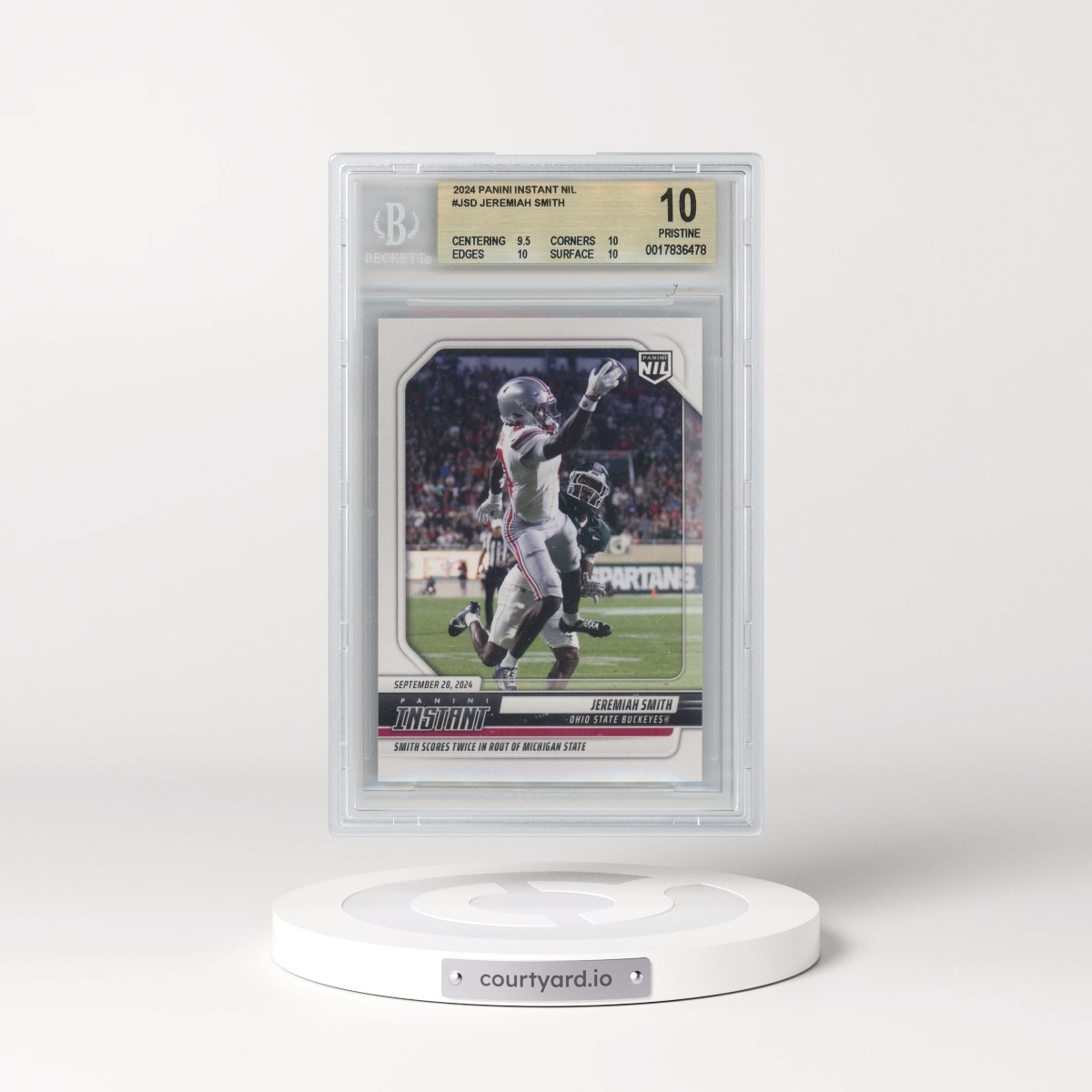 2024 Panini Instant NIL #JSD Jeremiah Smith/1341* (BGS 10 PRISTINE)