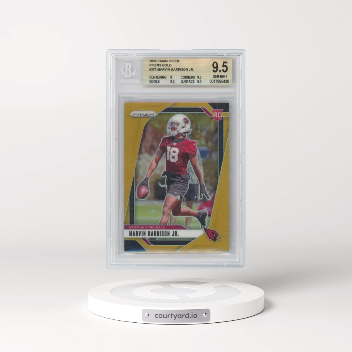 2024 Panini Prizm #375 Marvin Harrison Jr. - Gold Prizm (BGS 9.5 GEM MINT)