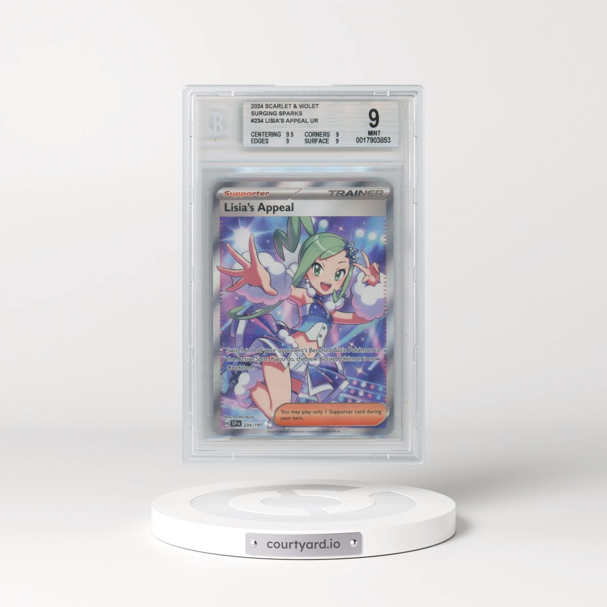 2024 Surging Sparks - SSP EN #234 Lisia's Appeal - Ultra Rare Holo (BGS 9 MINT)