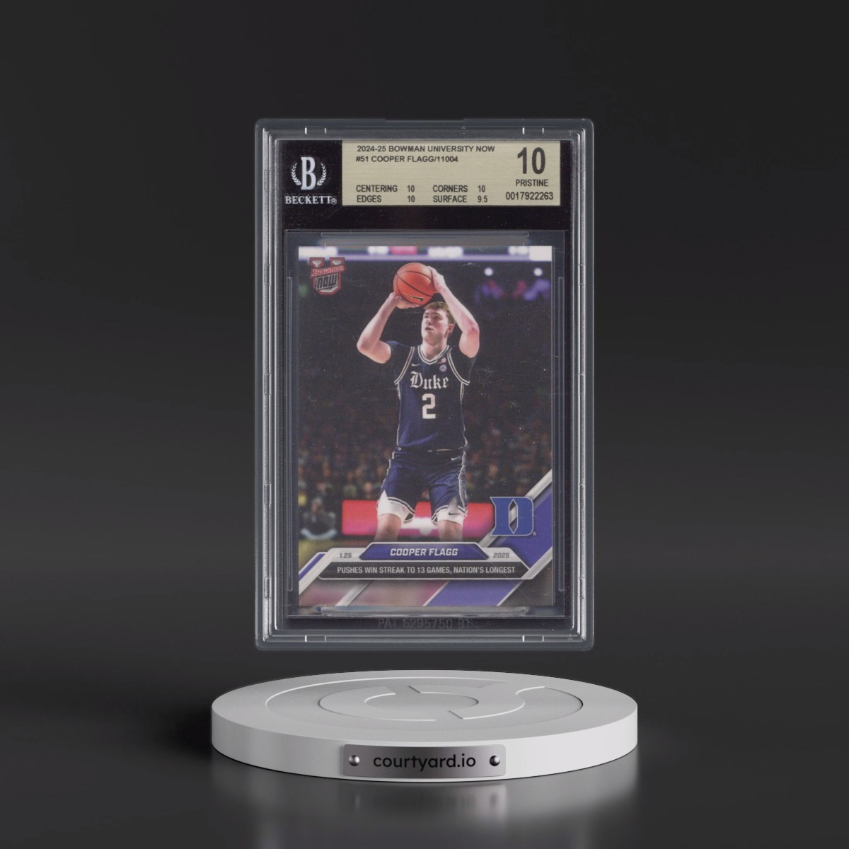 2024 Bowman U Now #51 Cooper Flagg (BGS 10 PRISTINE)