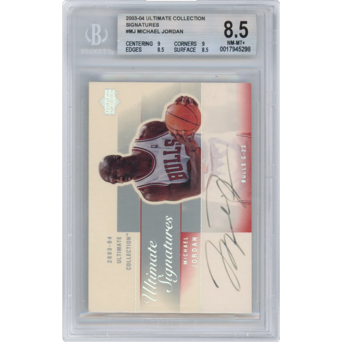 2003 Ultimate Collection Ultimate Signatures #MJ-A Michael Jordan (BGS 8.5 NM-MT+)