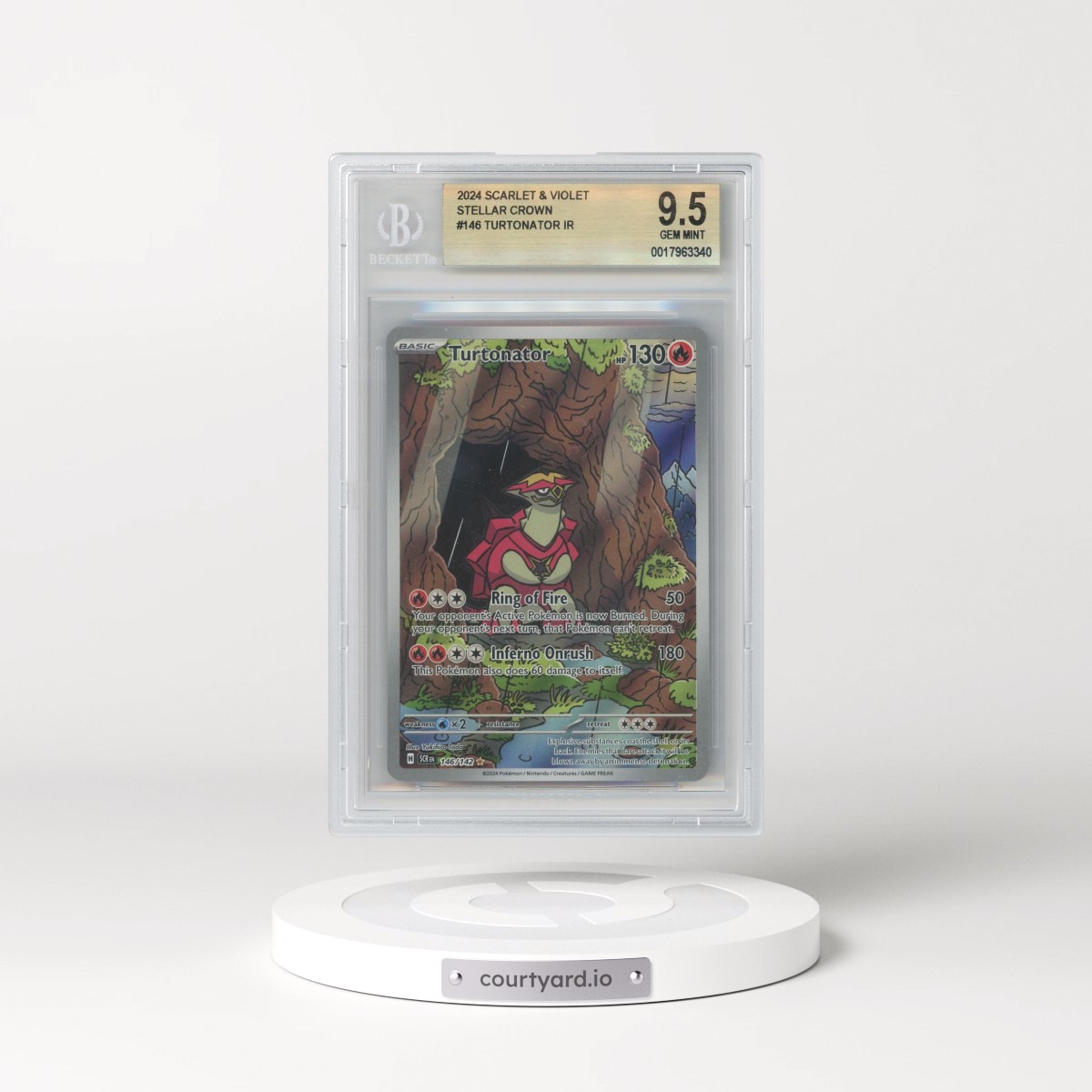 2024 Stellar Crown - SCR EN #146 Turtonator - Illustration Rare Holo (BGS 9.5 GEM MINT)