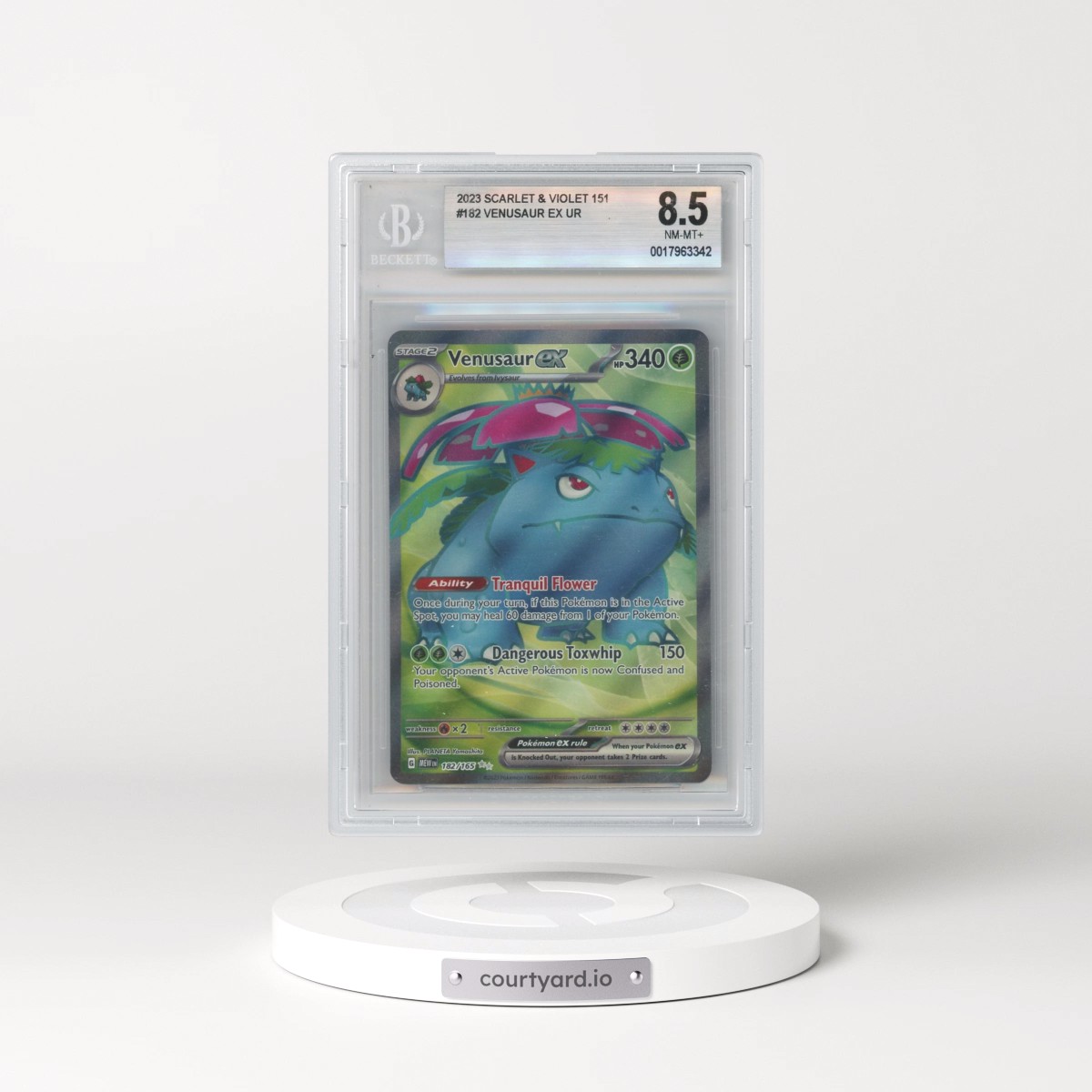 2023 Scarlet & Violet 151 - MEW EN #182 Venusaur ex - Ultra Rare Holo (BGS 8.5 NM-MT+)