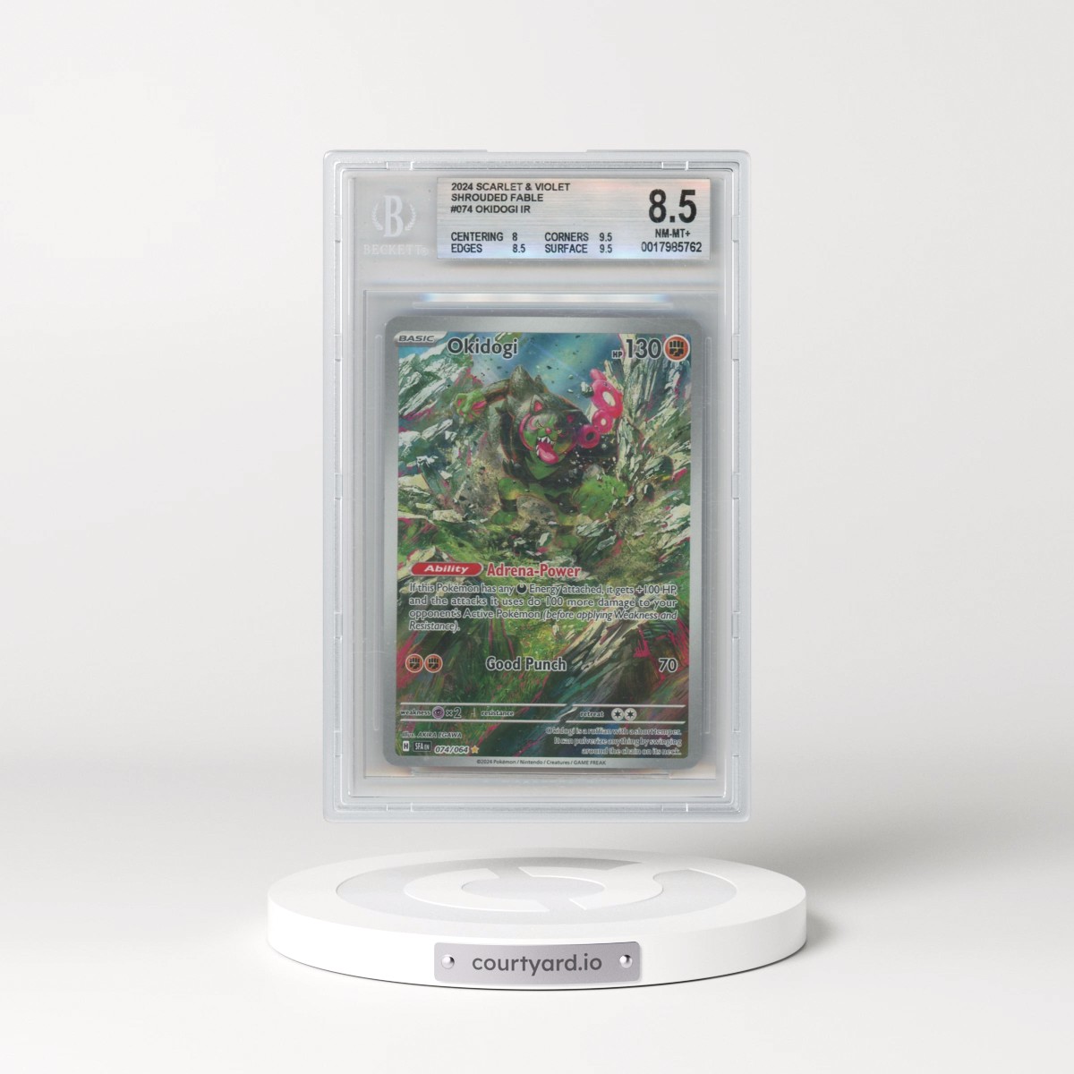 2024 Pokémon Sfa EN-Shrouded Fable #074 Okidogi - Illustration Rare (BGS 8.5 NM-MT+)