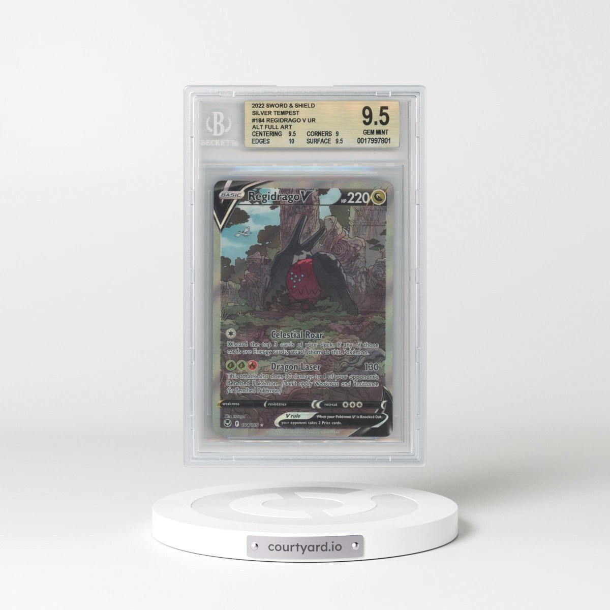 2022 Silver Tempest #184 Regidrago V - Ultra Rare Holo (BGS 9.5 GEM MINT)