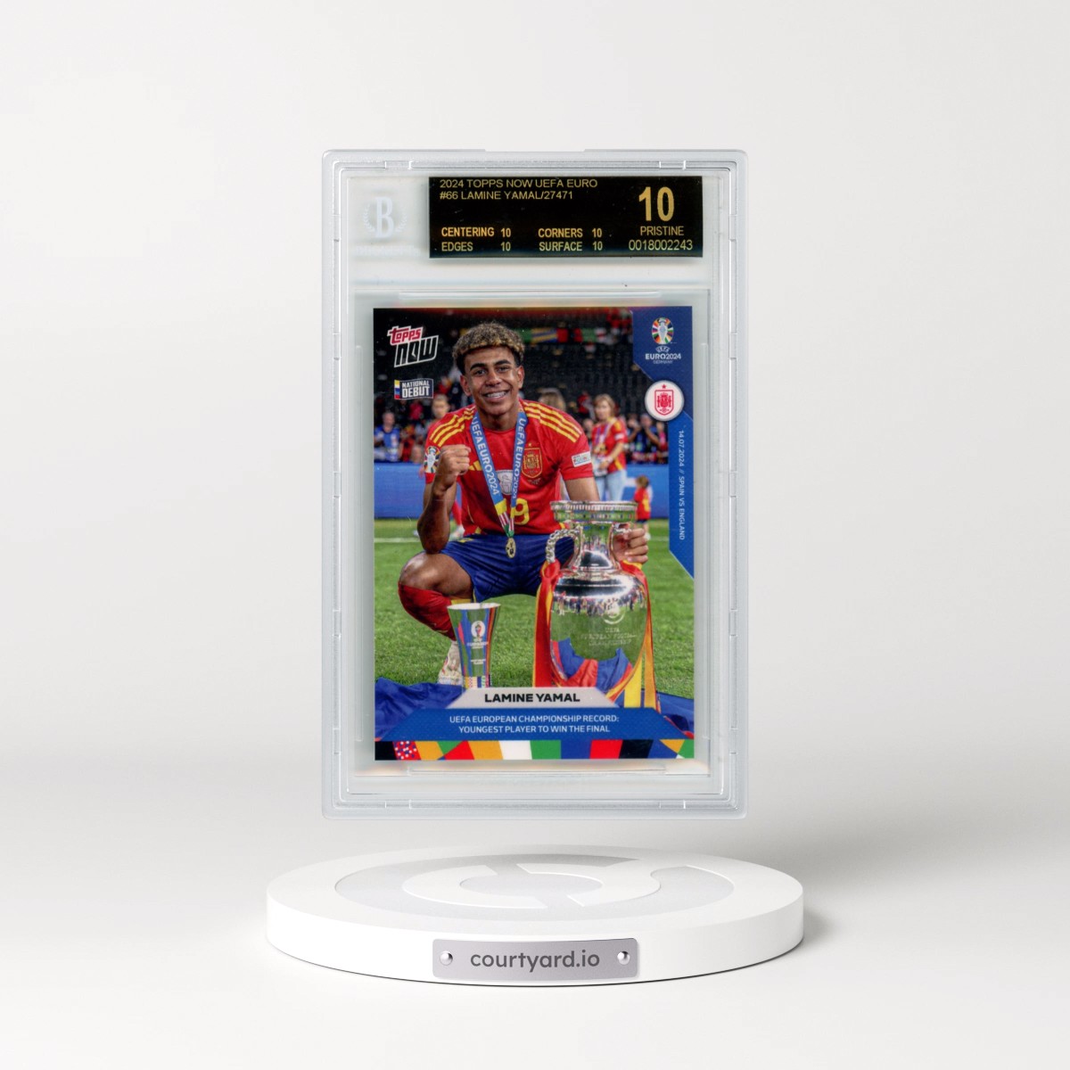 2024 Topps Now UEFA Euro #66 Lamine Yamal (BGS 10 PRISTINE)