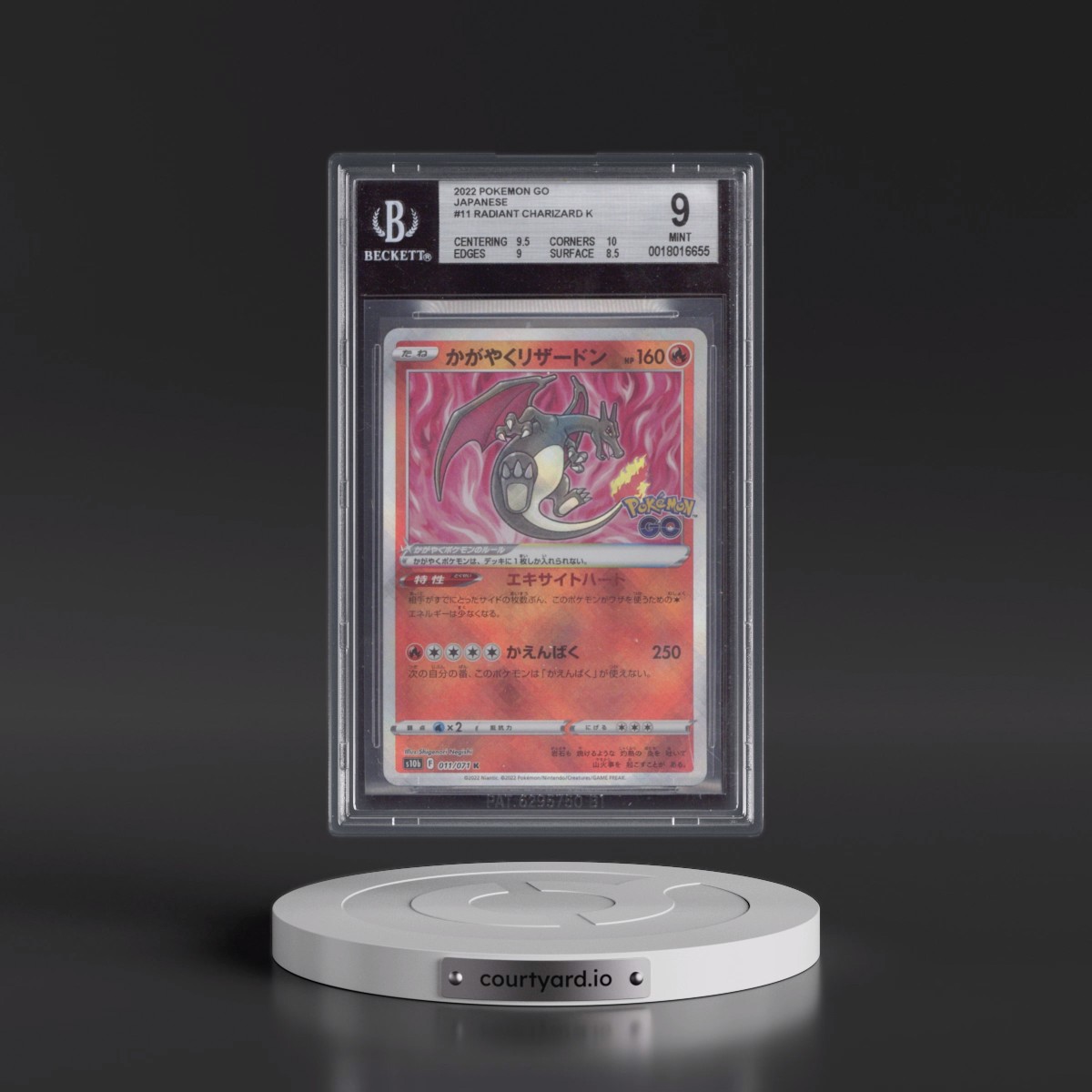 2022 Pokémon GO #011 Radiant Charizard - Holo (BGS 9 MINT)