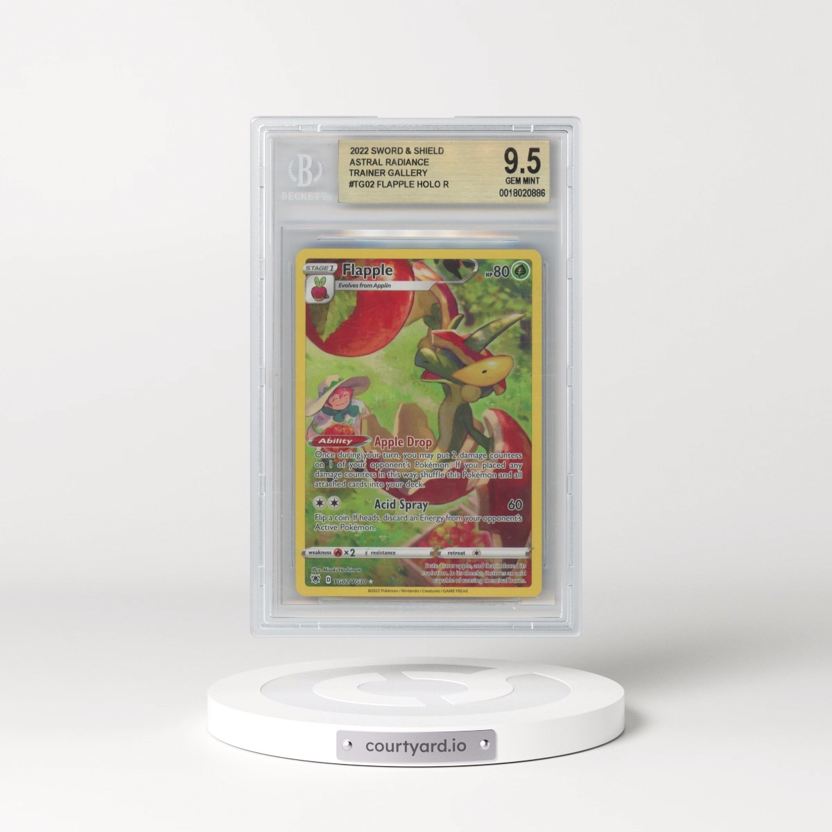 2022 Astral Radiance #TG02 Flapple - Trainer Gallery Holo (BGS 9.5 GEM MINT)