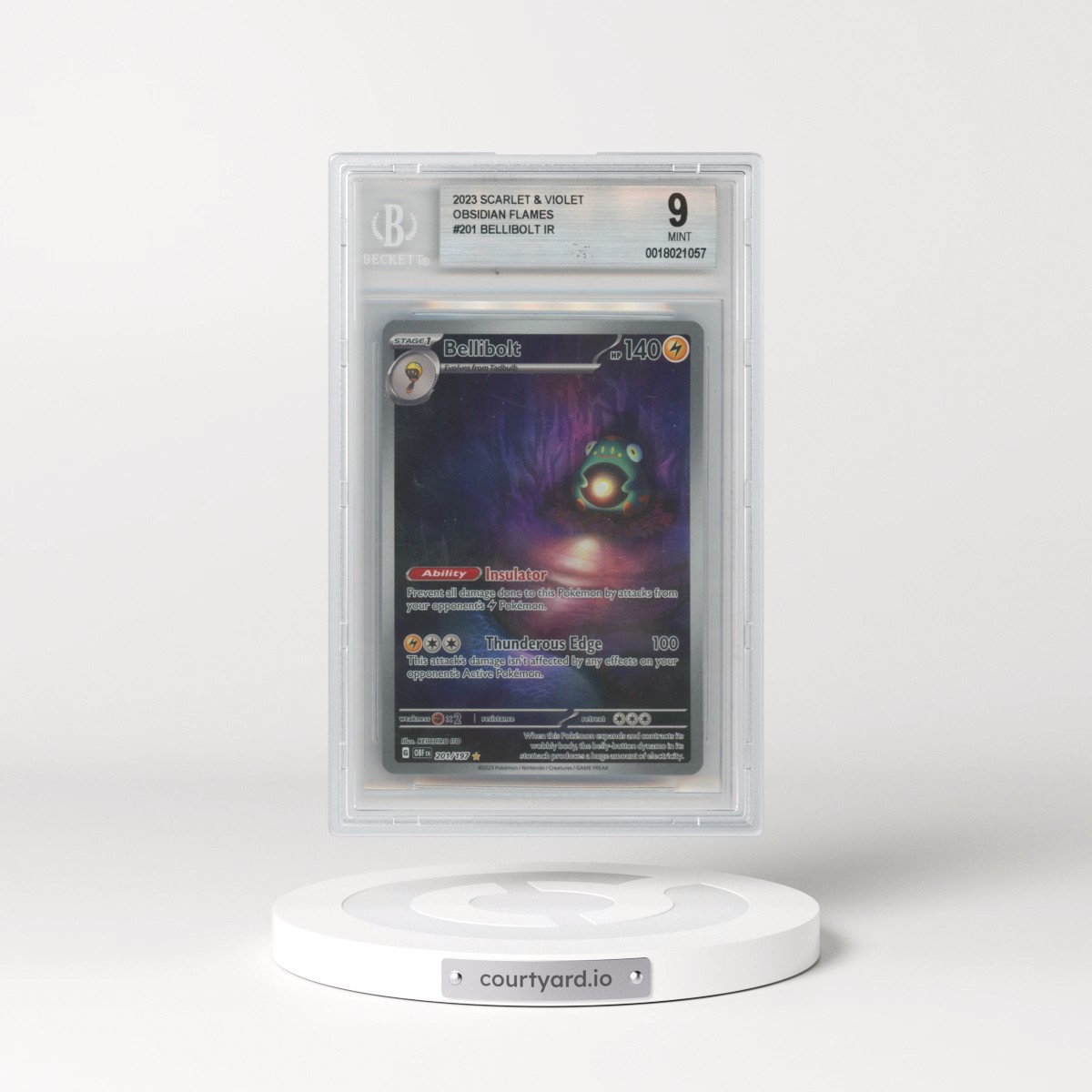 2023 Obsidian Flames - OBF EN #201 Bellibolt - Illustration Rare Holo (BGS 9 MINT)