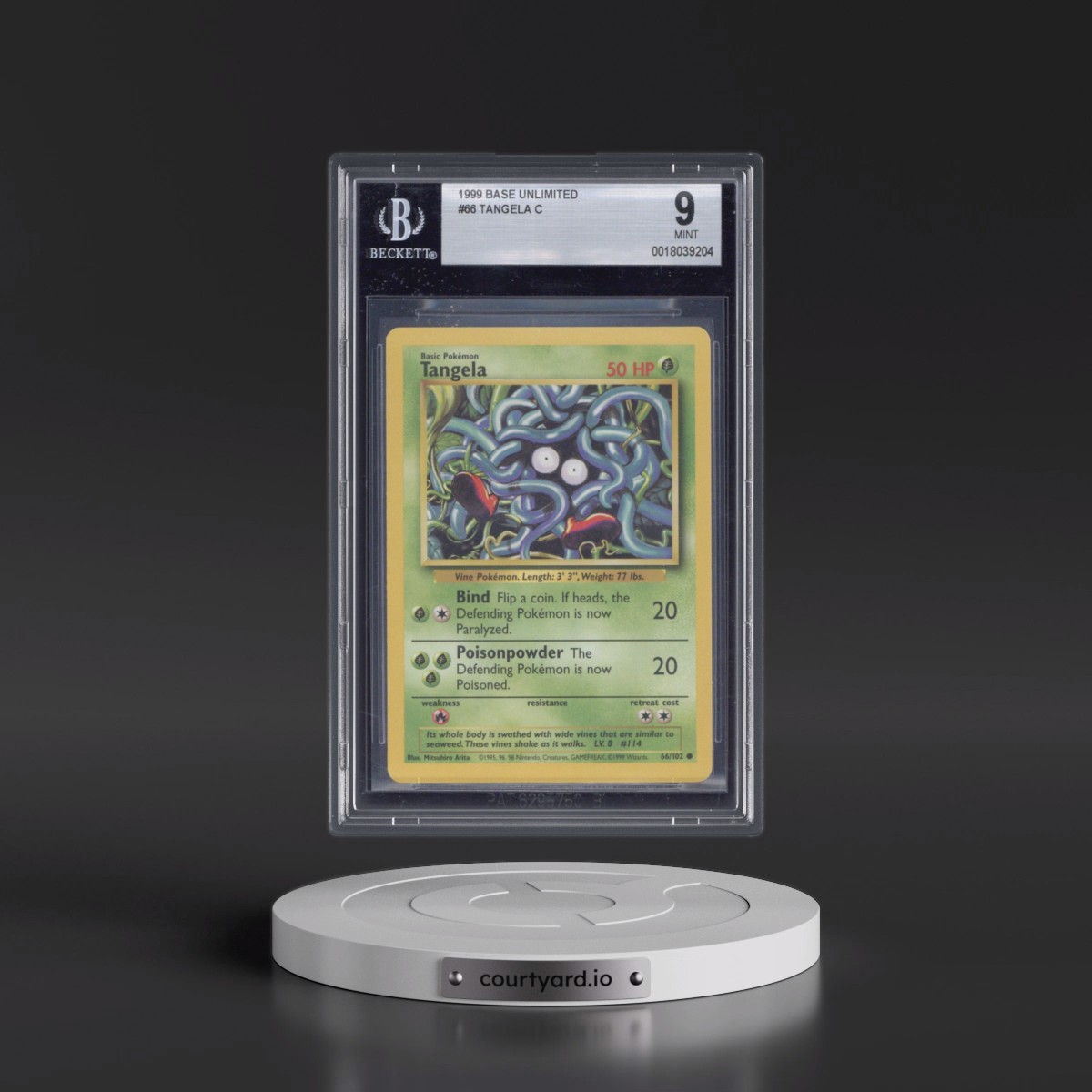 1999 Base Set #66 Tangela (BGS 9 MINT)