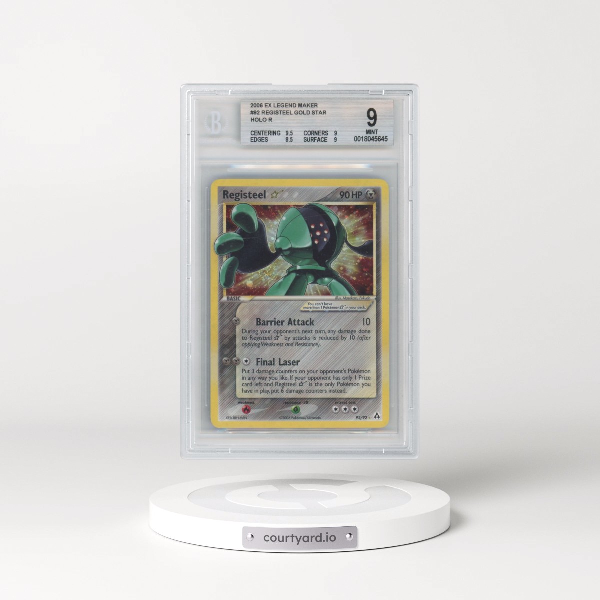 2006 Pokémon EX Legend Maker #92 Registeel - Holo Gold Star (BGS 9 MINT)