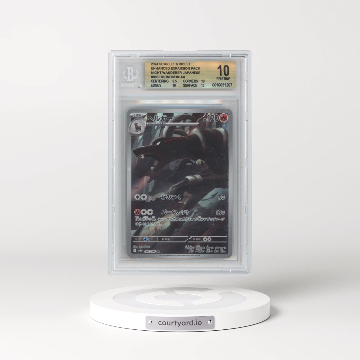 2024 Pokémon Scarlet and Violet Enhanced Expansion Pack Night Wanderer #066 Houndoom AR (BGS 10 PRISTINE)