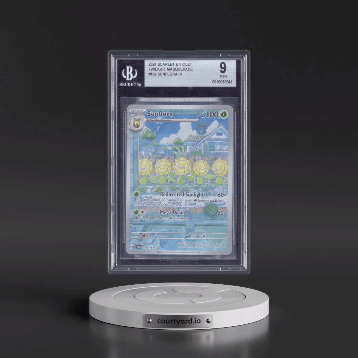 2024 Twilight Masquerade - TWM EN #169 Sunflora - Illustration Rare Holo (BGS 9 MINT)