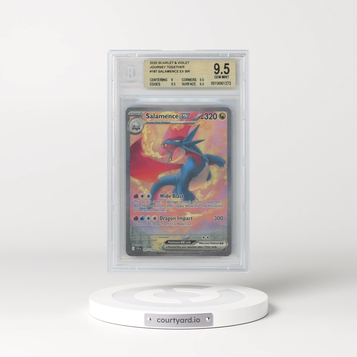 2025 Pokémon Jtg EN-Journey Together #187 Salamence EX - Holo Special Illustration Rare (BGS 9.5 GEM MINT)