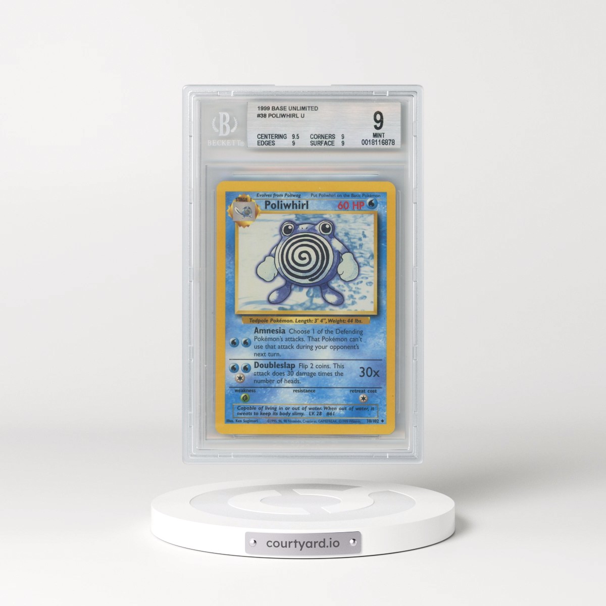 1999 Base Set #38 Poliwhirl (BGS 9 MINT)