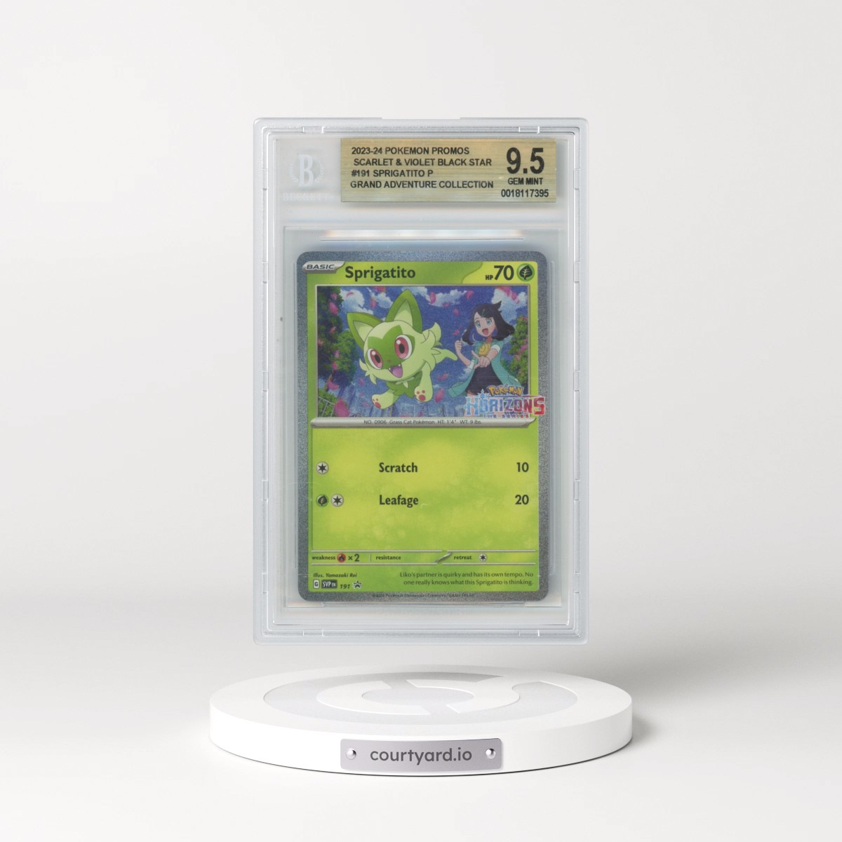 2024 Pokémon Svp EN-SV Black Star Promo #191 Sprigatito - Pokemon Horizons (BGS 9.5 GEM MINT)
