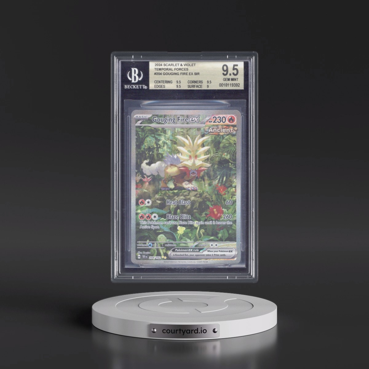 2023 Temporal Forces - TEF EN #204 Gouging Fire ex - Special Illustration Rare (Holo) (BGS 9.5 GEM MINT)