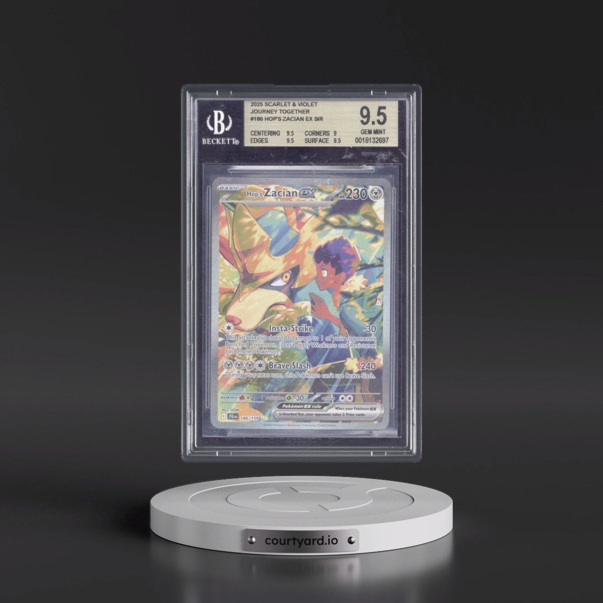 2024 Journey Together - JTG EN #186 Hop's Zacian ex - Special Illustration Rare (Holo) (BGS 9.5 GEM MINT)