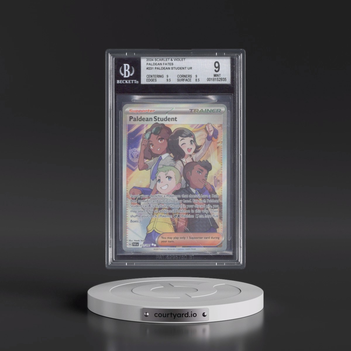 2024 Paldean Fates - PAF EN #231 Paldean Student - Ultra Rare Holo (BGS 9 MINT)