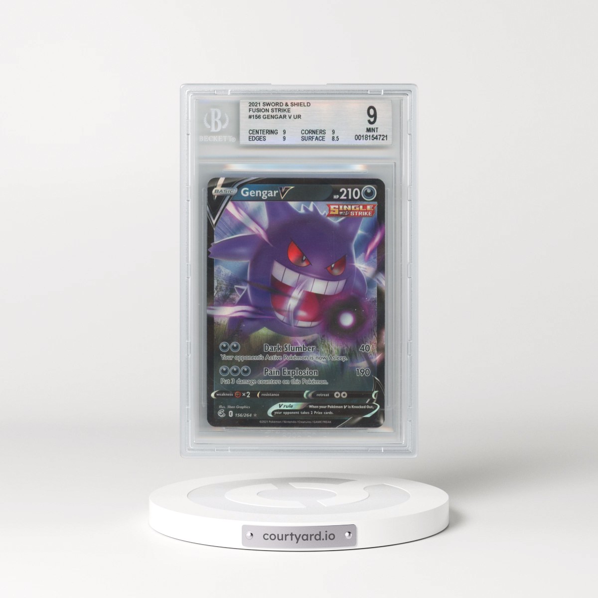 2019 Fusion Strike #156 Gengar V - Holo (BGS 9 MINT)