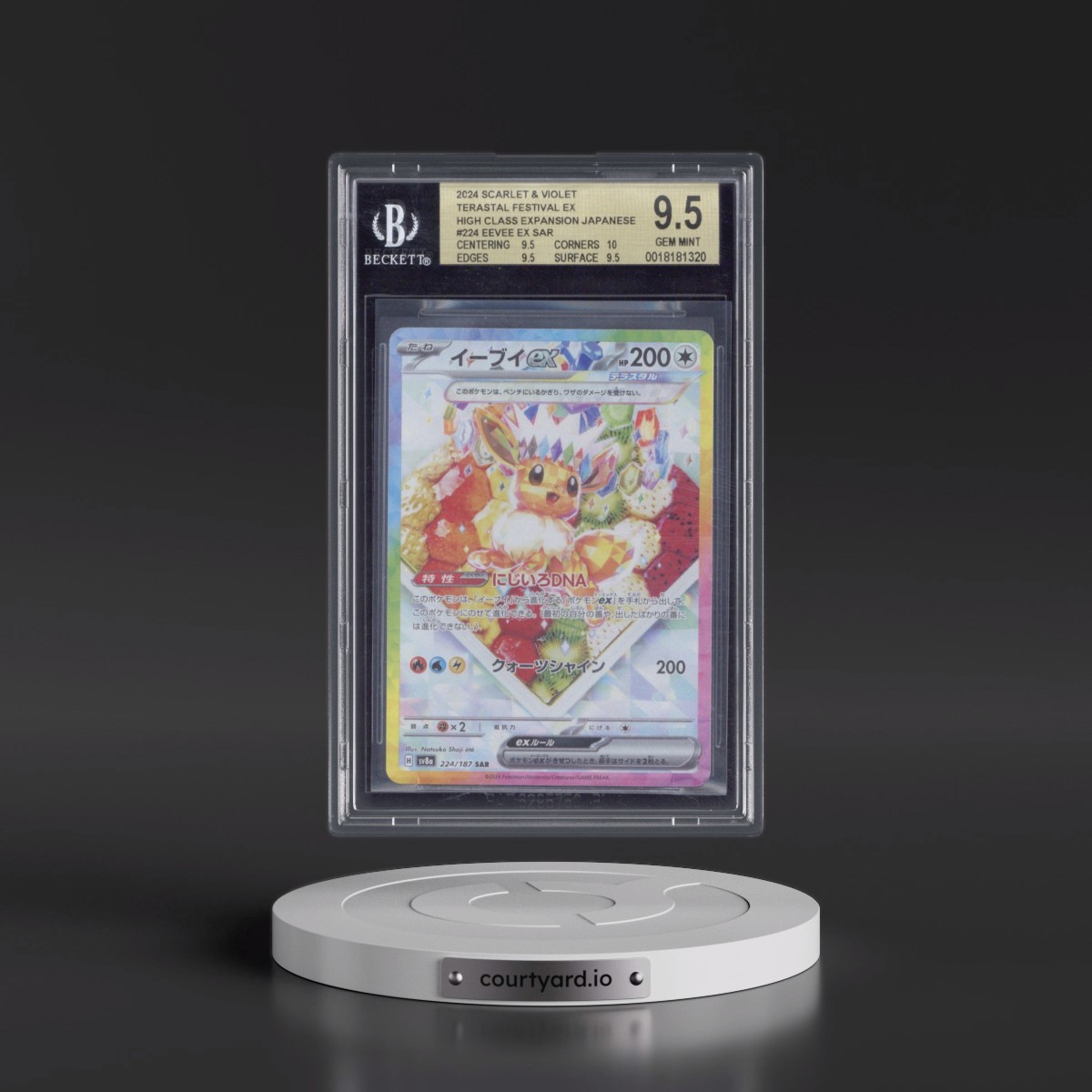 2024 High Class Pack: Terastal Fest ex - sv8a #224 Eevee ex - Special Art Rare Holo (BGS 9.5 GEM MINT)