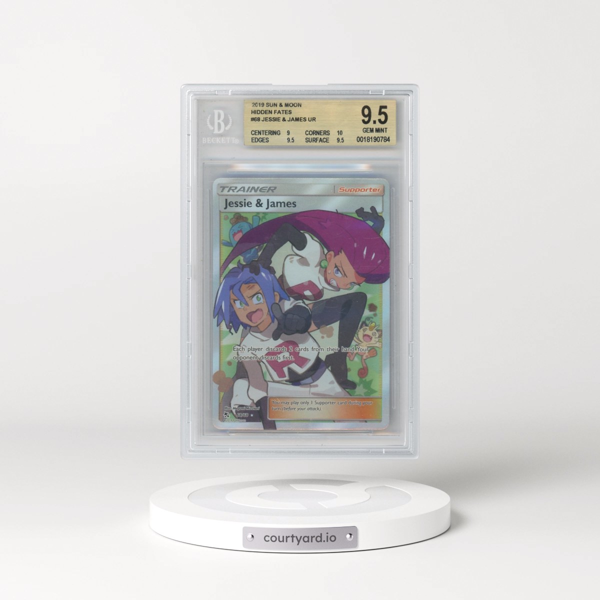 2019 Hidden Fates #68 Jessie &amp; James - Ultra Rare Holo (BGS 9.5 GEM MINT)