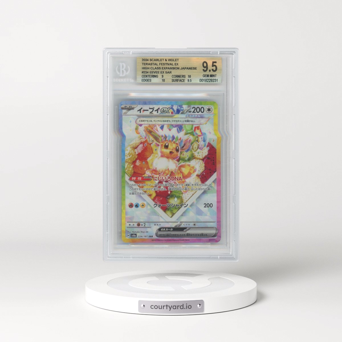 2024 High Class Pack: Terastal Fest ex - sv8a #224 Eevee ex - Special Art Rare Holo (BGS 9.5 GEM MINT)