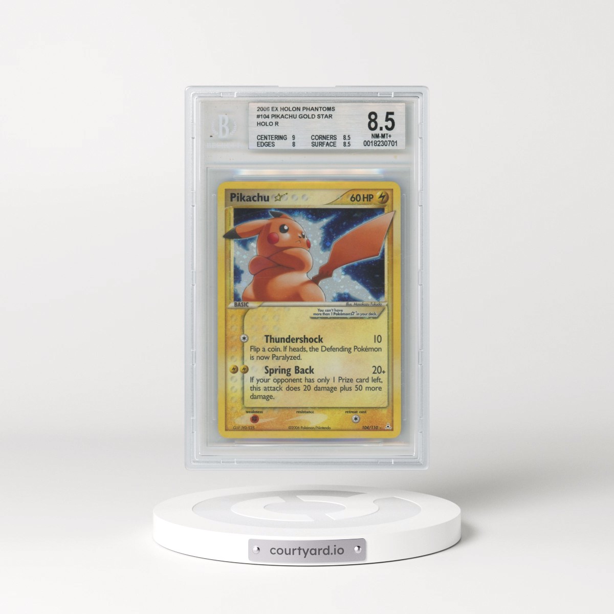 2006 Pokémon EX Holon Phantoms #104 Pikachu - Holo Gold Star (BGS 8.5 NM-MT+)