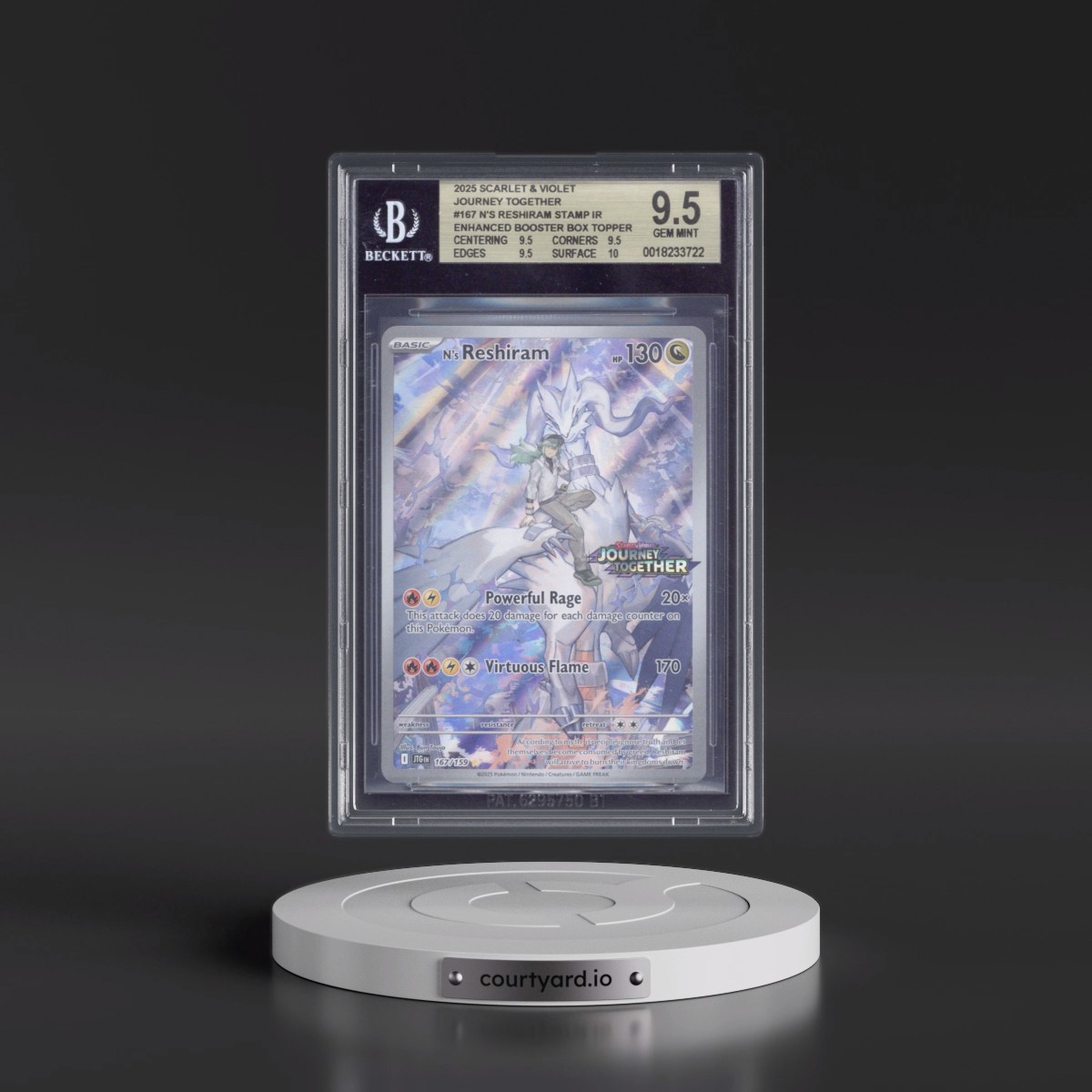 2024 Journey Together - JTG EN #167 N's Reshiram - Enhanced Booster Display Box (Journey Together Stamp) (Holo) (BGS 9.5 GEM MINT)