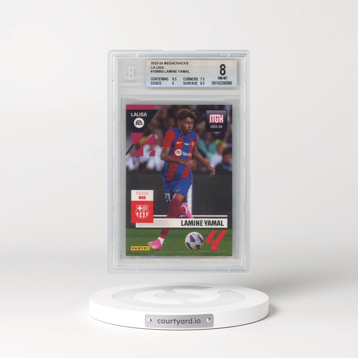 2023 Panini Megacracks La Liga #108Bis Lamine Yamal (BGS 8 NM-MT)