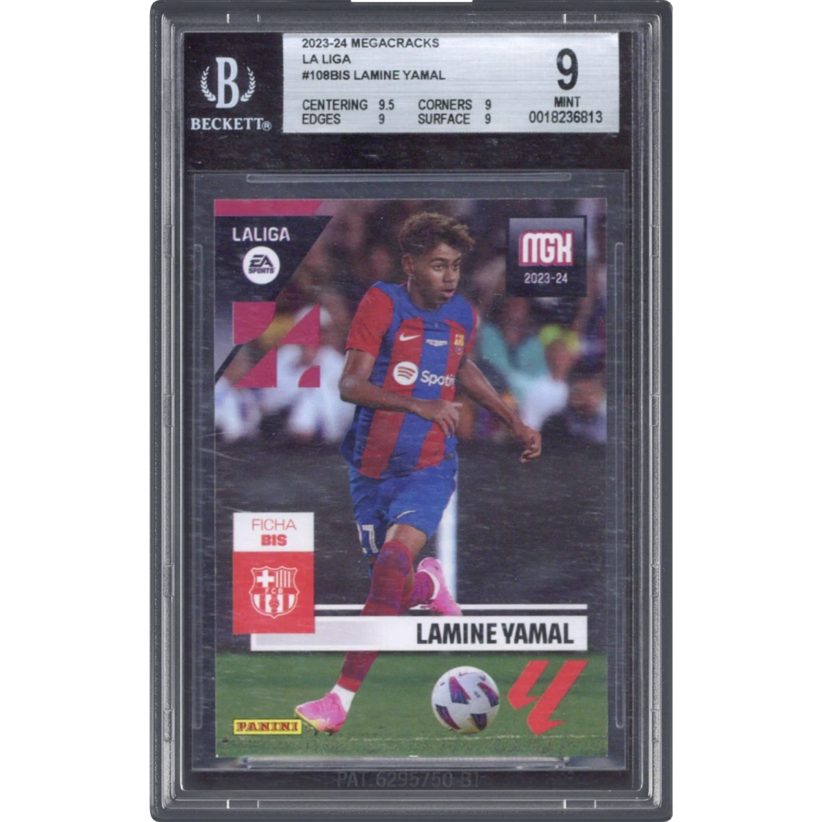 2023 Panini Megacracks La Liga #108Bis Lamine Yamal, BGS 9