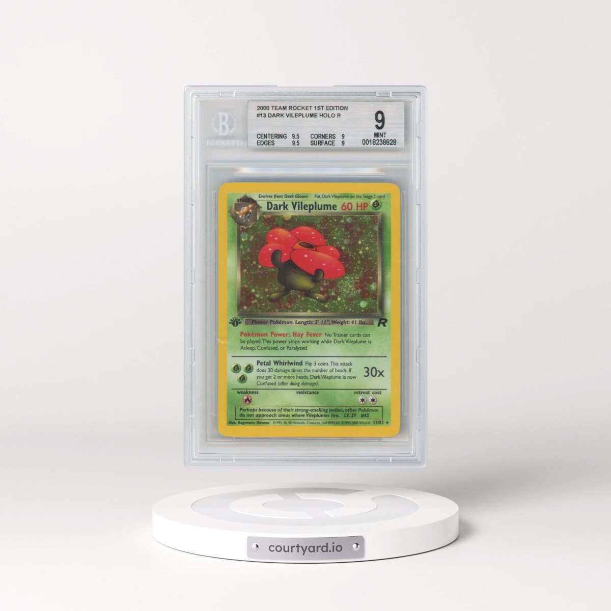 2000 Team Rocket #13 Dark Vileplume - 1st Edition Holo (BGS 9 MINT)