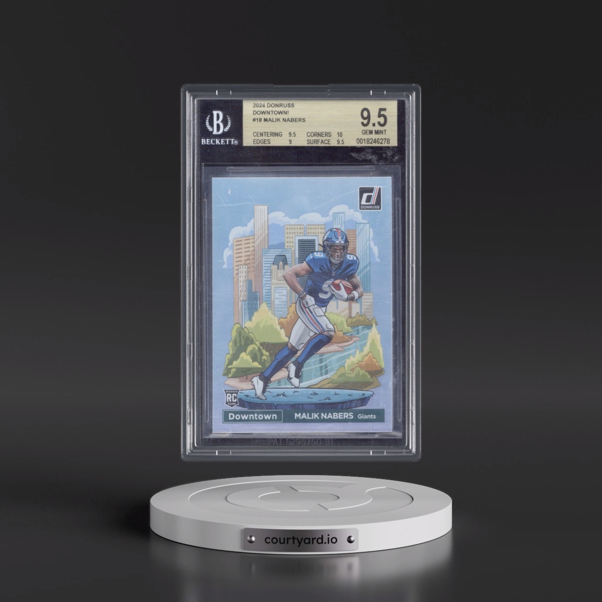 2024 Panini Donruss Downtown! #18 Malik Nabers (BGS 9.5 GEM MINT)