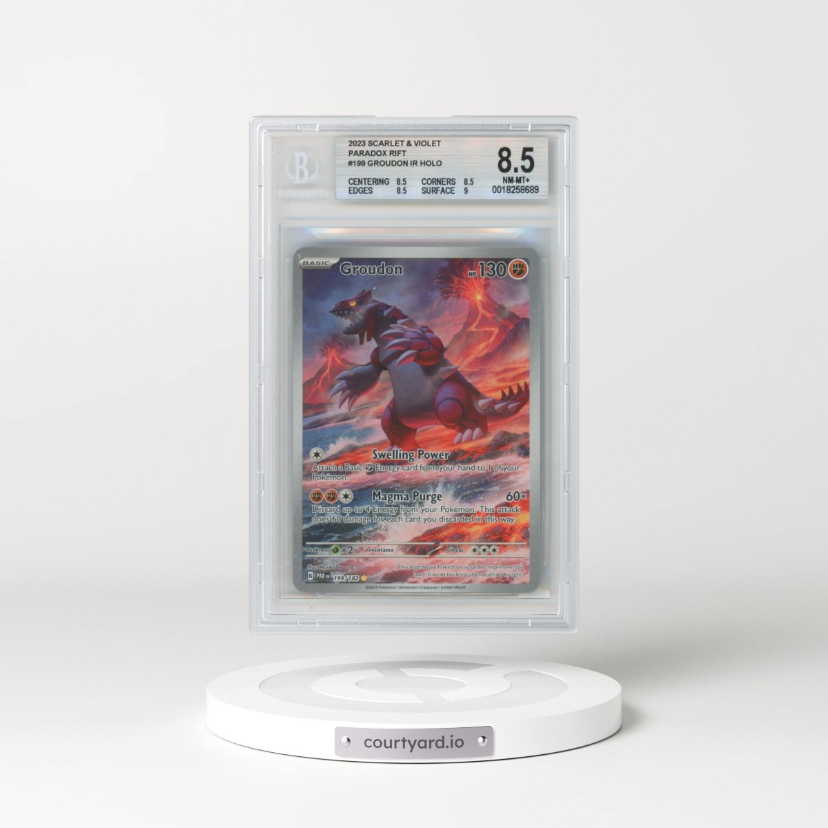 2023 Paradox Rift - PAR EN #199 Groudon - Illustration Rare Holo (BGS 8.5 NM-MT+)