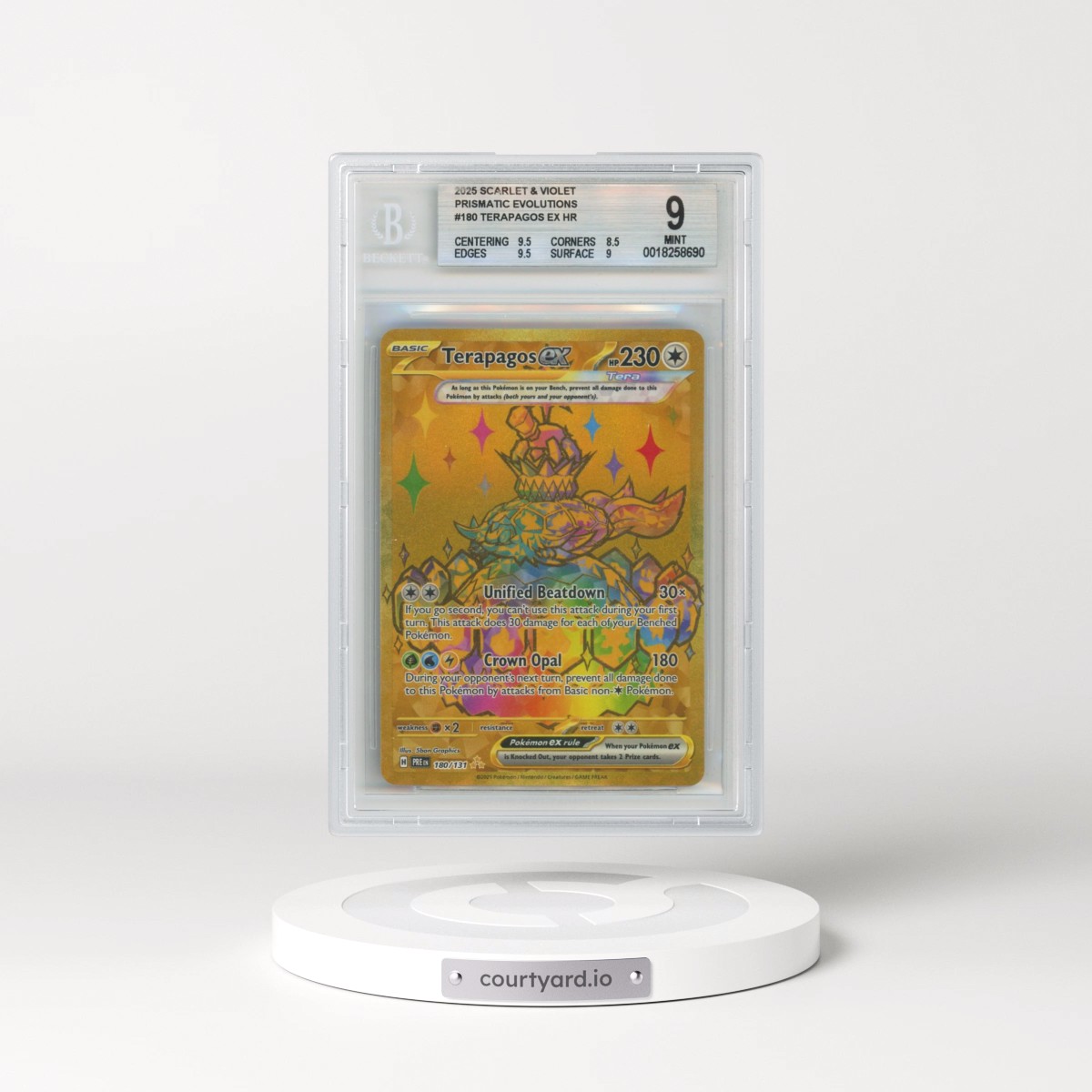 2025 Prismatic Evolutions - PRE EN #180 Terapagos ex - Hyper Rare Holo (BGS 9 MINT)