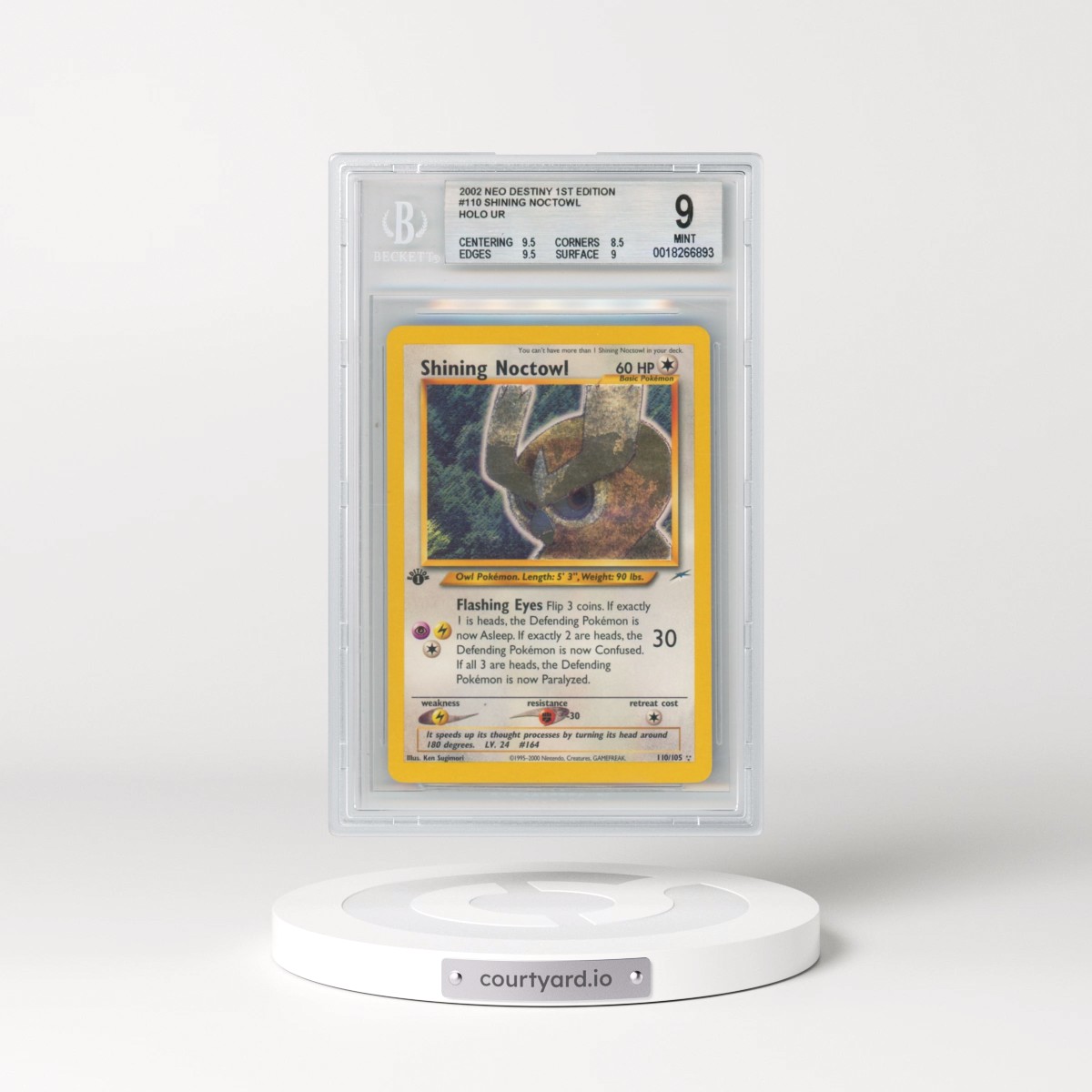 2002 Neo Destiny #110 Shining Noctowl - 1st Edition 1st Edition Holo (BGS 9 MINT)