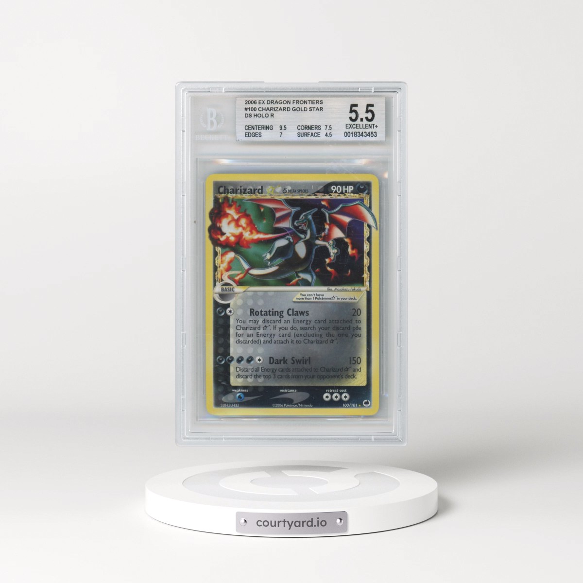 2006 EX Dragon Frontiers #100 Charizard â?? Î´ - Holo (BGS 5.5 EX+)