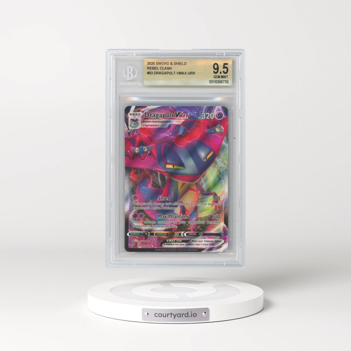 2020 Rebel Clash #093 Dragapult VMAX - Holo (BGS 9.5 GEM MINT)