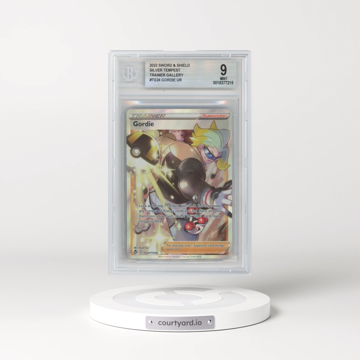 2022 Silver Tempest #TG24 Gordie - Trainer Gallery Holo (BGS 9 MINT)