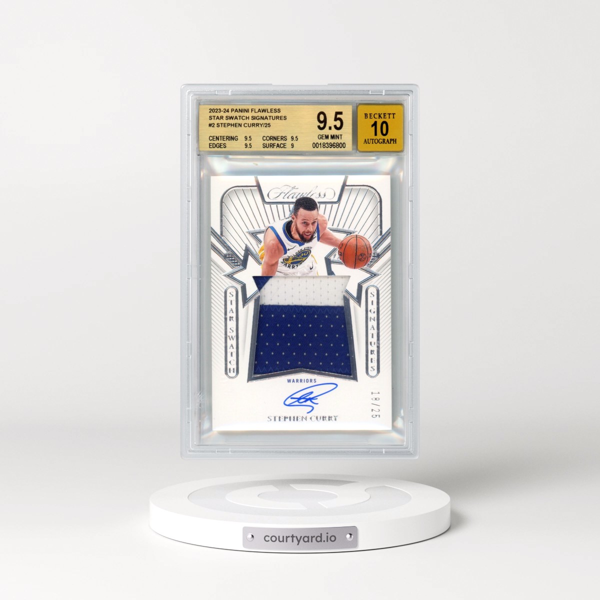 2023 Panini Flawless Star Swatch Signatures #SSSSCU Stephen Curry/25 (BGS 9.5 GEM MINT)