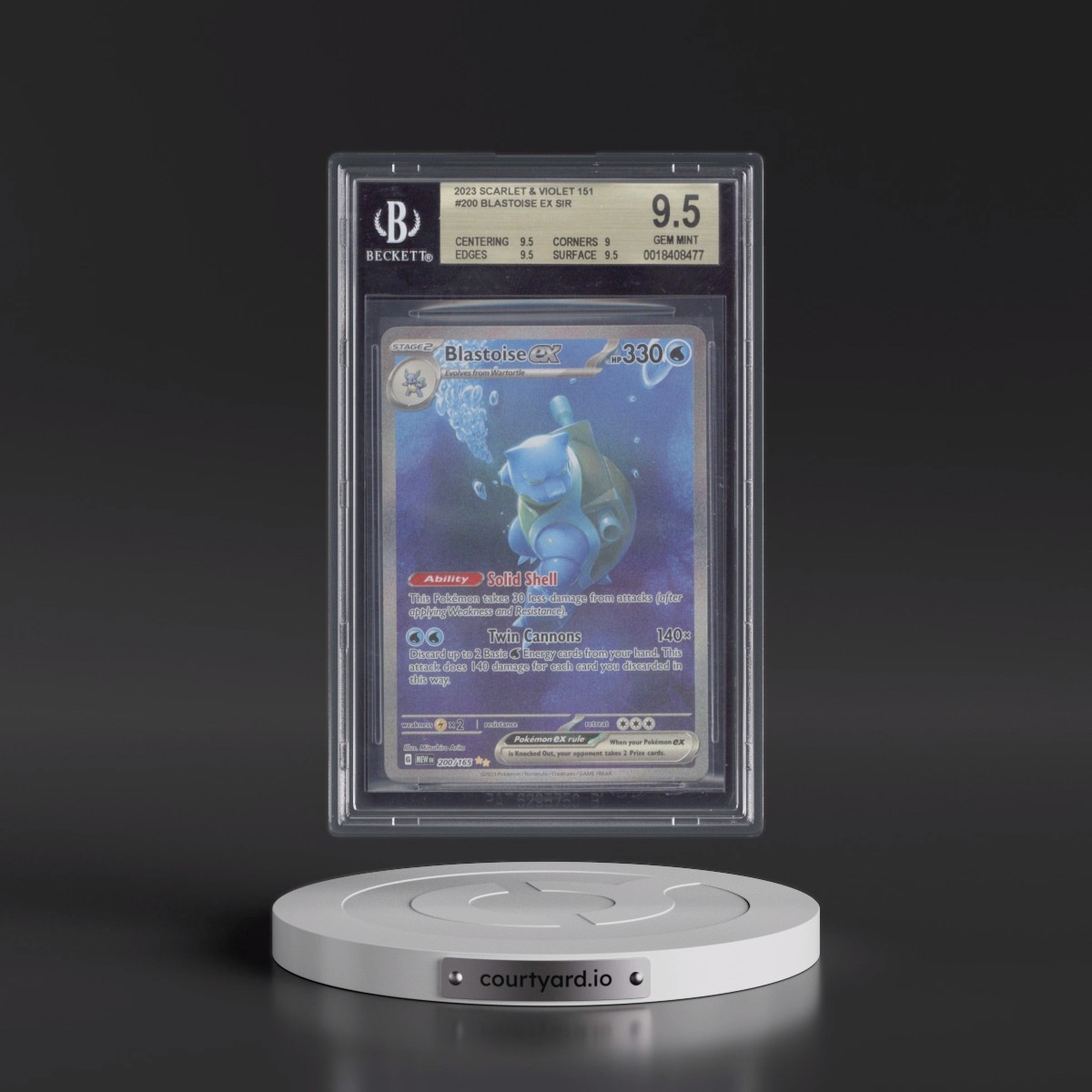 2023 Scarlet & Violet 151 - MEW EN #200 Blastoise ex - Special Illustration Rare (Holo) (BGS 9.5 GEM MINT)