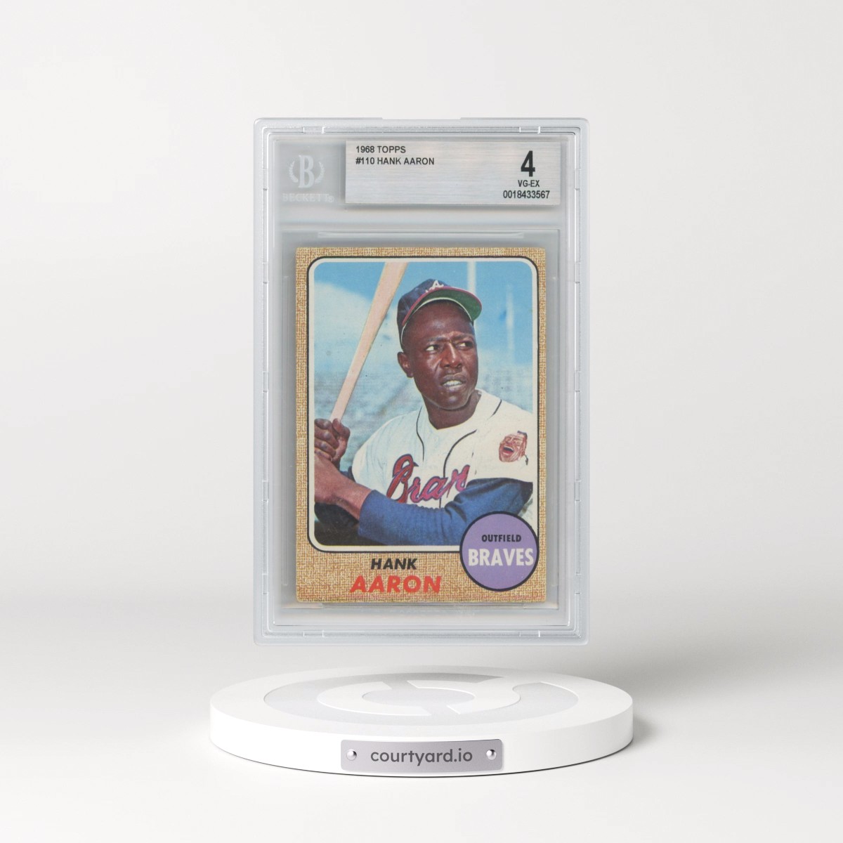1968 Topps #110 Hank Aaron (BGS 4 VG-EX)