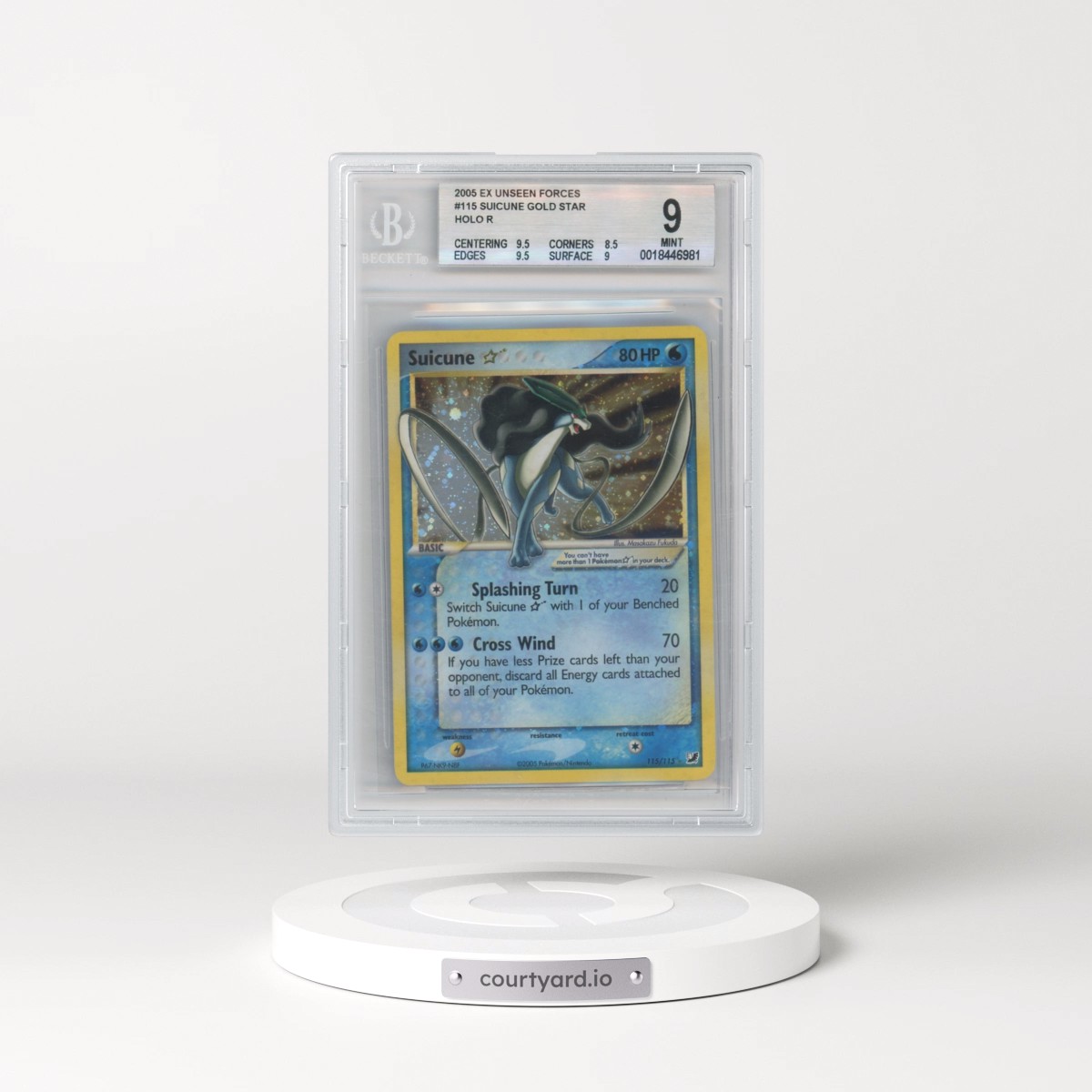 2005 EX Unseen Forces #115 Suicune â?? - Holo (BGS 9 MINT)