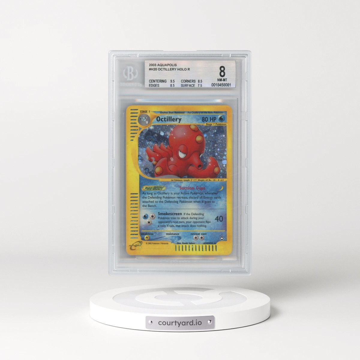 2003 Aquapolis #H20 Octillery - Holo (BGS 8 NM-MT)