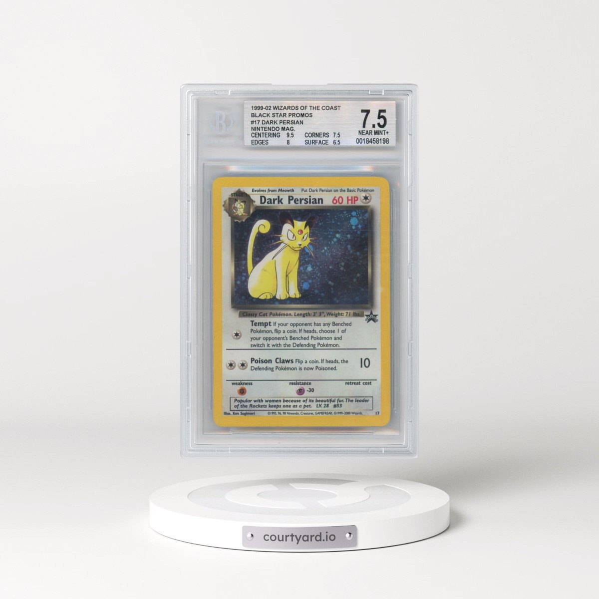 1999 Black Star Promos #17 Dark Persian - Nintendo Power Magazine (Holo) (BGS 7.5 NM+)