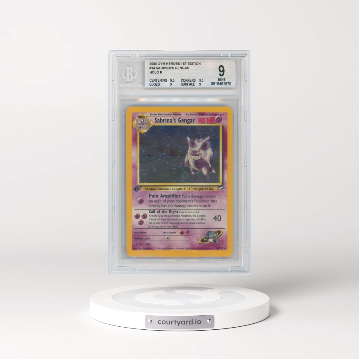 2000 Gym Heroes #14 Sabrina's Gengar - 1st Edition Holo (BGS 9 MINT)